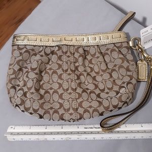 Brown Gold Wristlet - Coach
